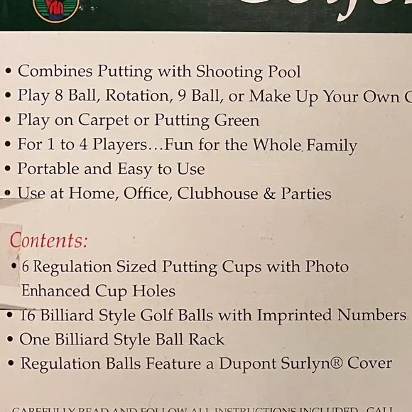 Golfer's Putters Pool Game - Picture 4 of 4